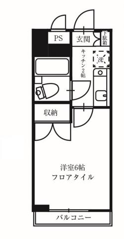 コスモリード国分寺(1K/4階)の間取り写真