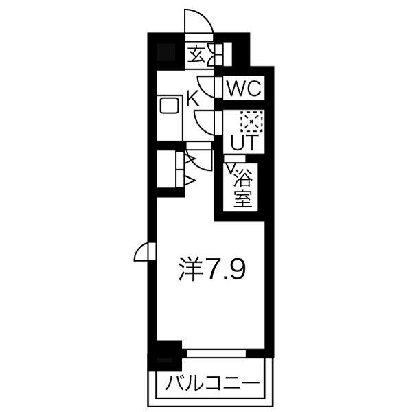 メイクス新栄(1K/2階)の間取り写真
