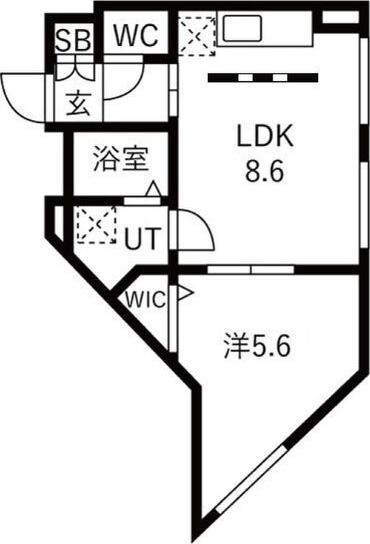 GRAND MOON宮の沢(1LDK/4階)の間取り写真