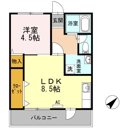 カーサヴェンティ(1LDK/3階)の間取り写真