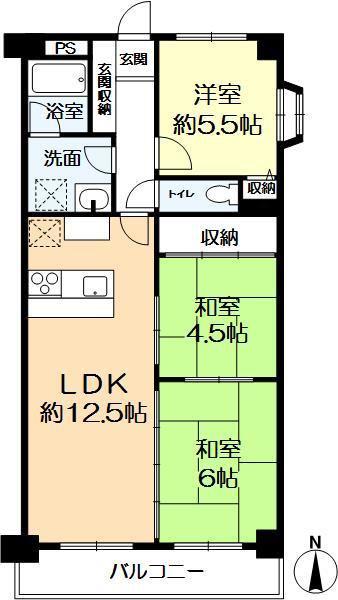 コォピュアスルミネ(3LDK/4階)の間取り写真