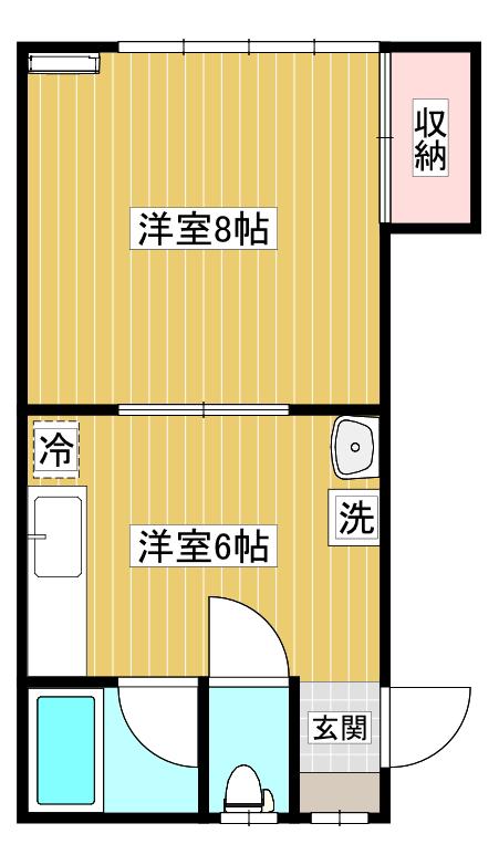 ハイツサングリーン(1DK/1階)の間取り写真