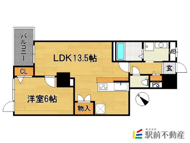 S-FORT警固タワー(1LDK/6階)の間取り写真