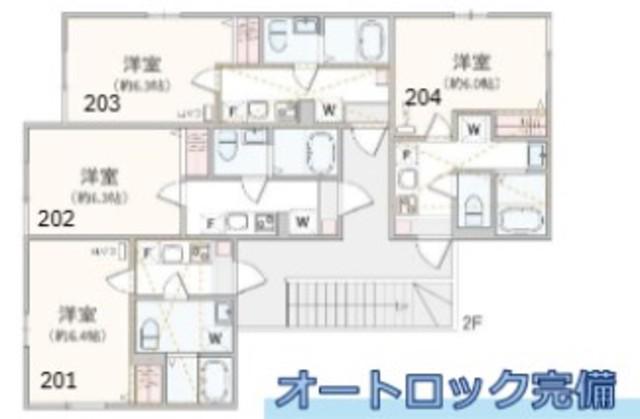 アザーレ・パッシオ上大岡(1K/2階)の間取り写真