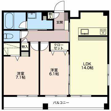 LALBA DI PRIMO(2LDK/4階)の間取り写真