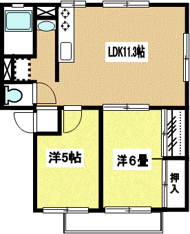 クレールA(2LDK/1階)の間取り写真