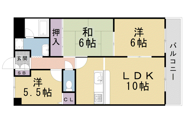 AZハウス(3LDK/4階)の間取り写真