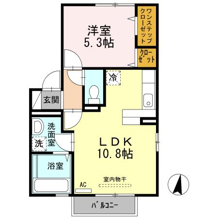 ベルドミール(1LDK/2階)の間取り写真