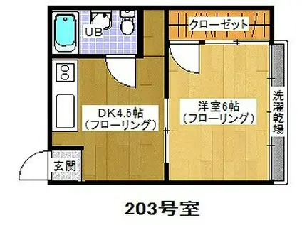 石井マンション(1DK/2階)の間取り写真