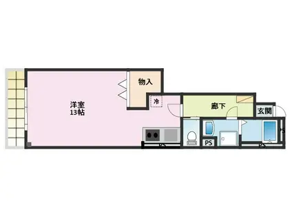 ハイステージ桜B(ワンルーム/1階)の間取り写真