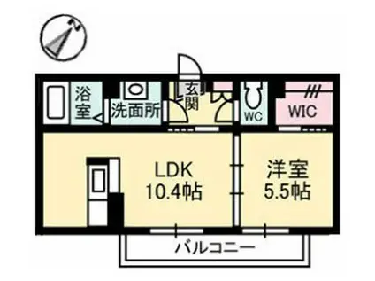 カサクレシアV(1LDK/3階)の間取り写真