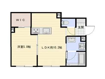シャーメゾン北山池端町(1LDK/1階)の間取り写真