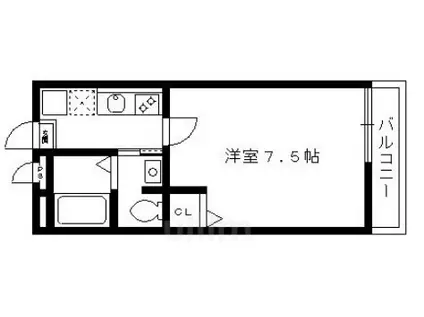 フラッティ堀川高辻(1K/4階)の間取り写真