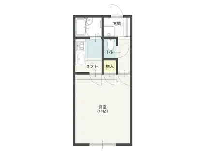 本幸五番館(1K/2階)の間取り写真