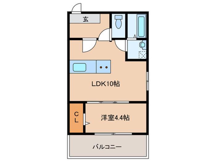 CRECIA前原駅前(1LDK/1階)の間取り写真