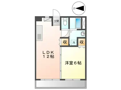 新栄Fビル(1LDK/3階)の間取り写真