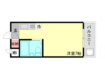 リッチライフ伊川谷(ワンルーム/2階)の間取り写真