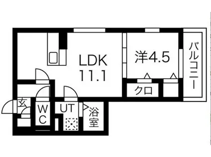 レガートII(1LDK/3階)の間取り写真