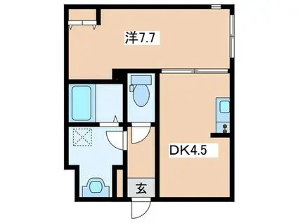 ハーミットクラブハウス蒔田(1DK/1階)の間取り写真