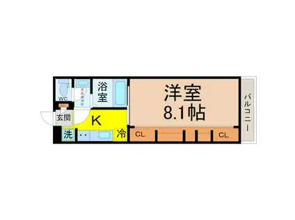OHANA栄生(1K/2階)の間取り写真