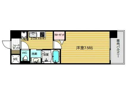 サムティ神戸ベニール(1K/9階)の間取り写真