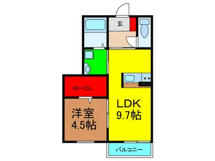 メゾン貞光V(1LDK/2階)の間取り写真
