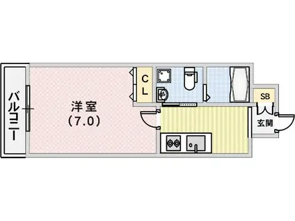 アドバンス神戸プラージュ(1K/12階)の間取り写真