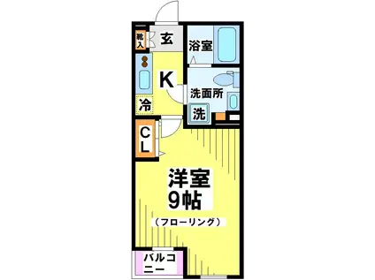 スクエアシティ仙川MAXIV(1K/1階)の間取り写真