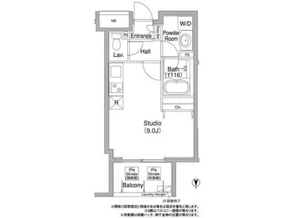 コンフォリア銀座イースト(ワンルーム/4階)の間取り写真