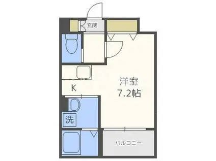 REVITA KYOBASHI(ワンルーム/3階)の間取り写真
