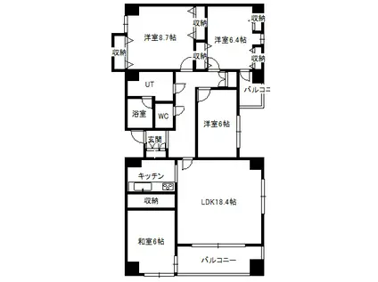 パークゾーン陶(4LDK/3階)の間取り写真