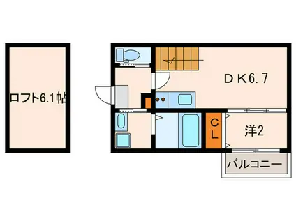 ビータス賀茂壱番館(1DK/1階)の間取り写真