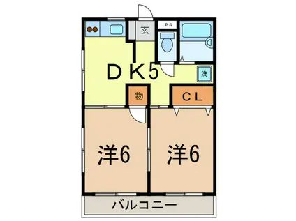 コミヤハイツ(2DK/3階)の間取り写真