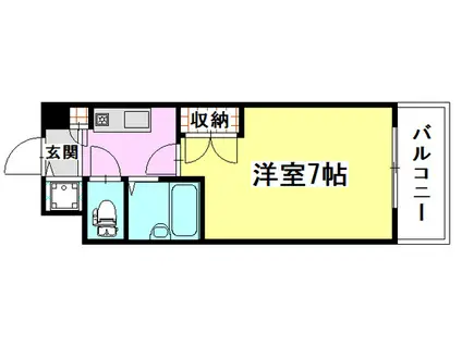 センチュリー皆実(1K/3階)の間取り写真