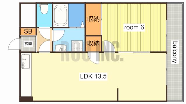 ピュア東姫路(1LDK/2階)の間取り写真
