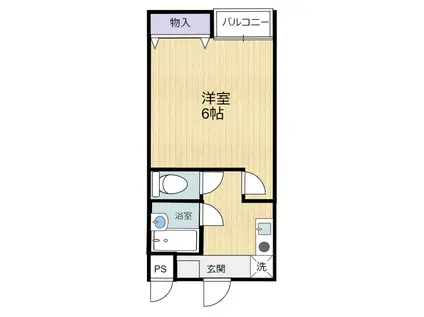 ルミエールS(1K/3階)の間取り写真