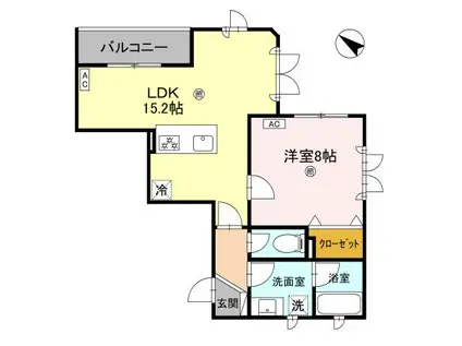 VILLA LE EUPHORIA KITANO(1LDK/3階)の間取り写真