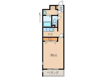 グランメール和歌浦(1K/3階)の間取り写真