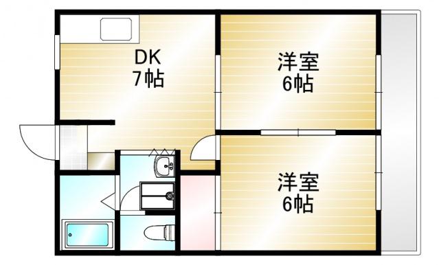 アークハイツ(2DK/2階)の間取り写真