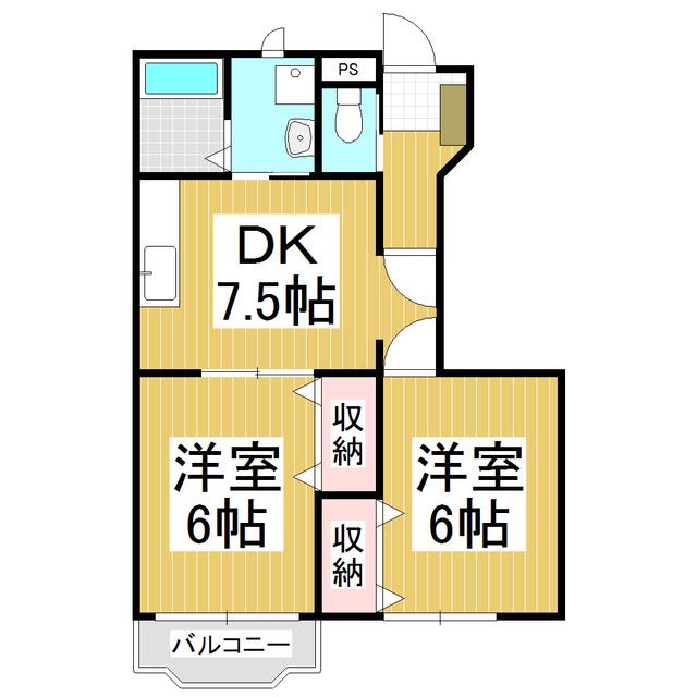 パストラル(2DK/1階)の間取り写真