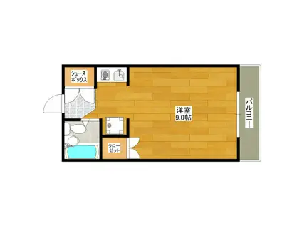 江坂第一下伊マンション(ワンルーム/6階)の間取り写真