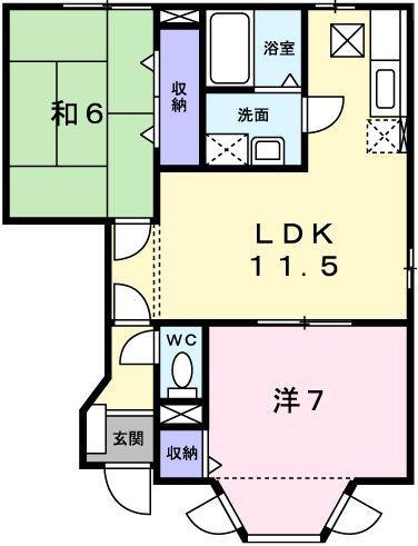LA・プラティーヌ(2LDK/1階)の間取り写真