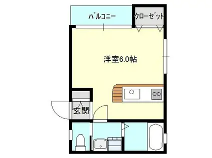カーム・ヴィル御船(ワンルーム/3階)の間取り写真