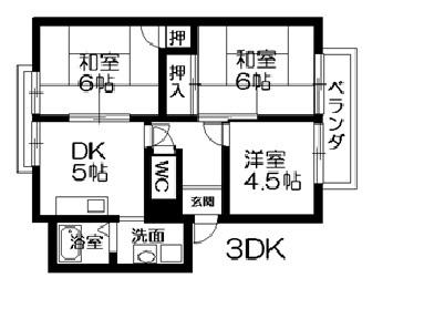 ガーデンシティハイツ(3DK/1階)の間取り写真