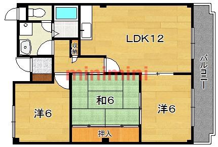 エスポワール茨木(3LDK/1階)の間取り写真