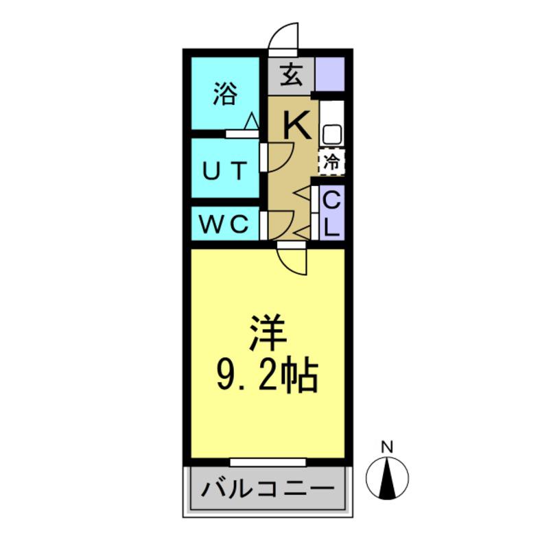 ルミナス常滑(1K/2階)の間取り写真