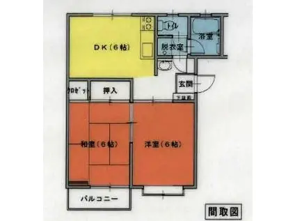 コーポY.S.K(2DK/2階)の間取り写真