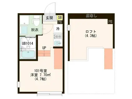 ハーモニーテラス北小岩XXI(ワンルーム/1階)の間取り写真