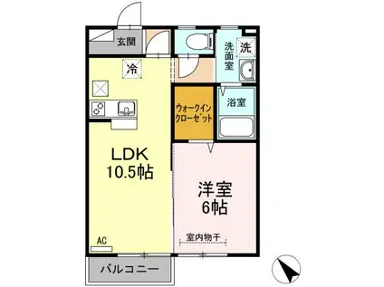ファームライフ三谷(1LDK/1階)の間取り写真