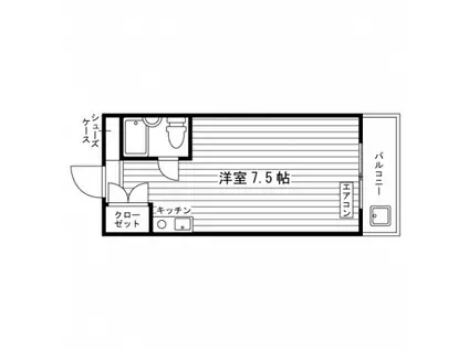 レバンテ聖護院(ワンルーム/2階)の間取り写真